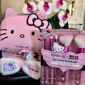 Hello Kitty Pink Brush Set ,Headband & makeup bag